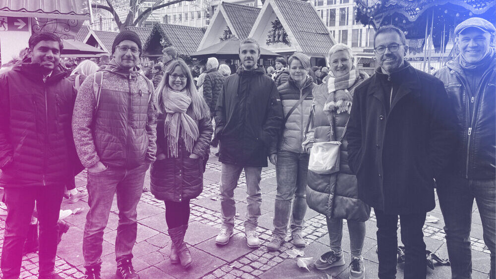 team aurebus auf dem Weihnachtsmarkt